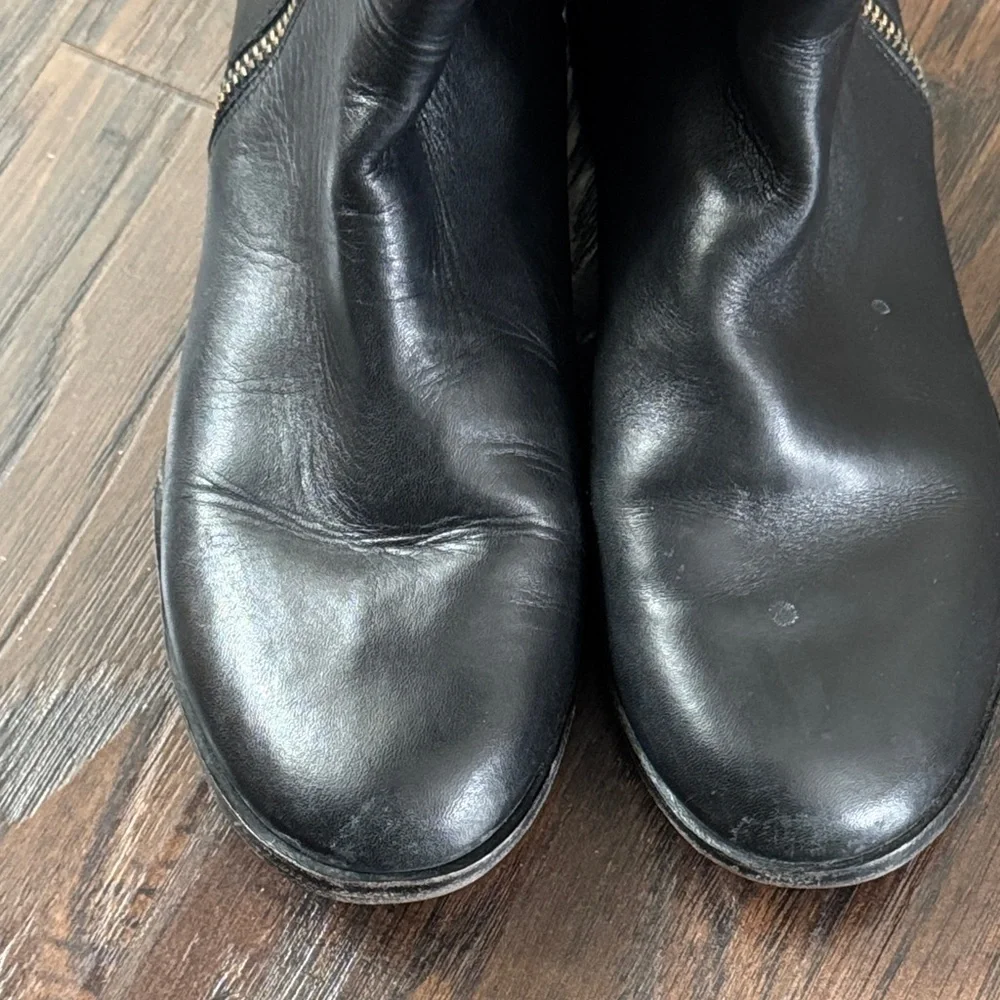 J. Crew Black Leather Knee Boots